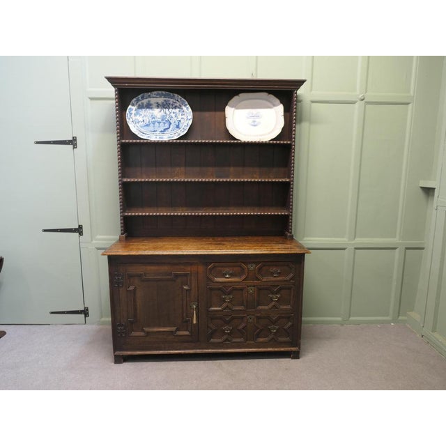 Country Oak Dresser with Geometric Mouldings, 1860 For Sale - Image 8 of 9