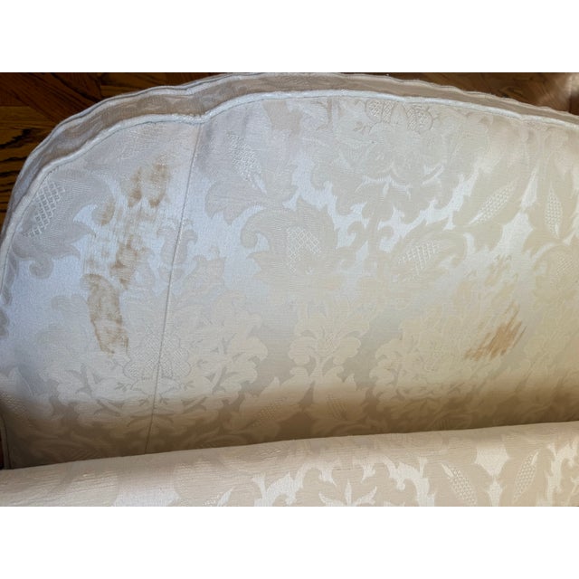 Ivory Baker Hollywood Regency Suite C1990: Tufted Chesterfield Sofa, Tufted Barrel Club Chair, Rolled-Arm Club Chair For Sale - Image 8 of 16