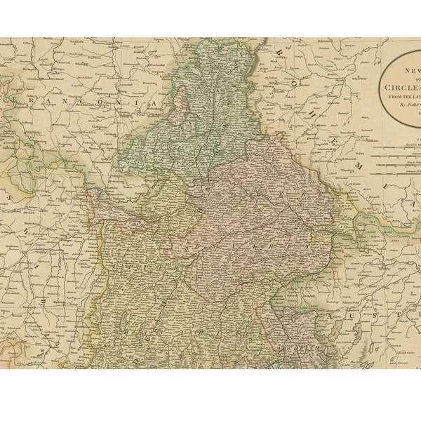 Antique Map of Bavaria and Salzburg attributed to Cary, 1811 For Sale - Image 3 of 5