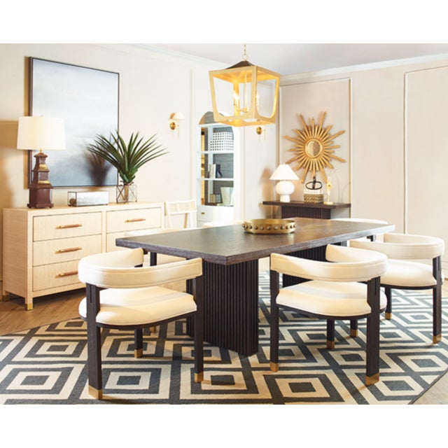 New special order item. Not vintage. Meet the remarkable Patterson plank style slatted dining table base in the espresso...