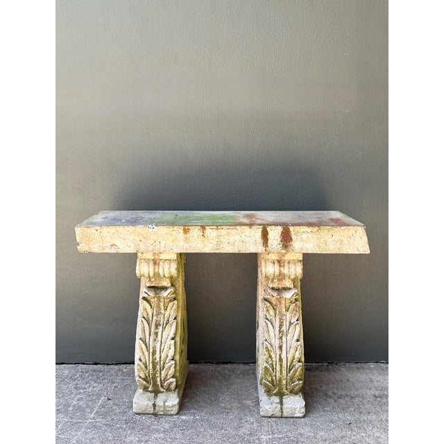 This commanding vintage console table is a masterwork of mid-century garden design, expertly cast in durable, heavy-duty...