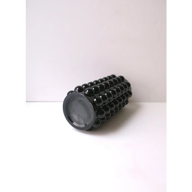 Black Glass Vase With Ball Sphere Design in the Modern Deco Style For Sale In New York - Image 6 of 7