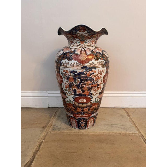 Ceramic Antique Japanese Imari Floor Standing Vase, 1900 For Sale - Image 7 of 7