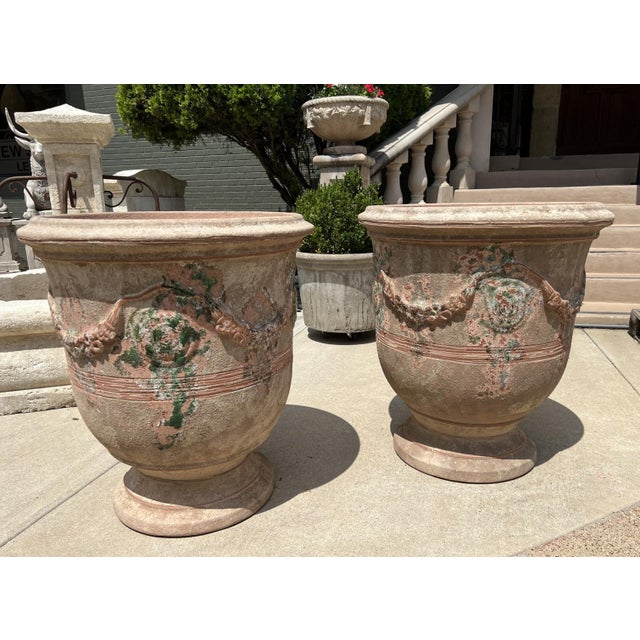Pair of Antiqued Lemon or Orange Tree Anduze Pots From the Cevennes, France For Sale - Image 9 of 12
