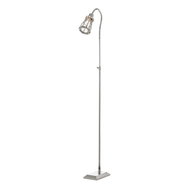 Industrial Davy Floor Lamp Nickel For Sale