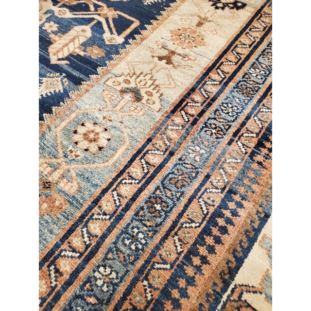 Early 20th Century Antique Persian Malayer Carpet, Handmade Oriental Rugs, Navy, Orange, Cream For Sale - Image 9 of 11