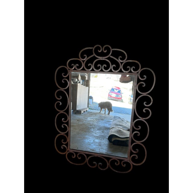 Wrought Iron Mirror For Sale - Image 4 of 5