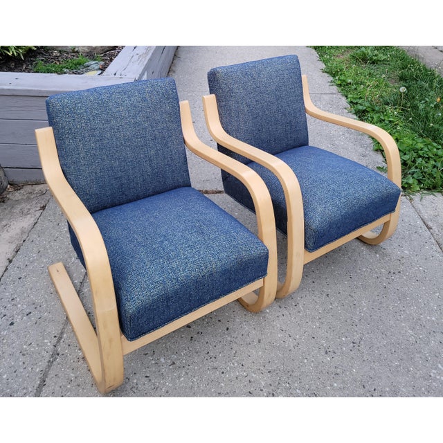 Wood 1987 Model 402 Lounge Chairs by Alvar Aalto for Artek For Sale - Image 7 of 17