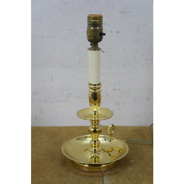 Late 20th Century Baldwin Brass Colonial Candlestick Candle Holder Vanity Lamp 13" For Sale - Image 4 of 14