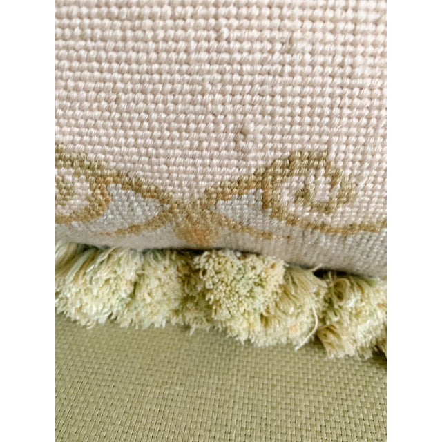 Add timeless French-inspired charm to your home with this beautiful vintage Aubusson-style needlepoint pillow. Featuring a...
