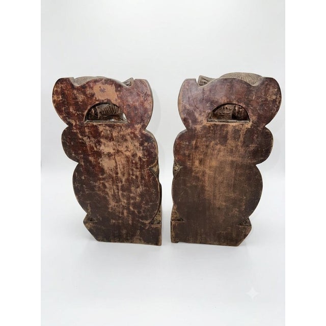 Mid-Century Modern Mid-Century Hand-Carved Ifugao Igorot Tribal Drummers Bookend Pair For Sale - Image 3 of 5