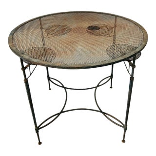 1950s Mario Papperzini for Salterini Garden Dining Table With Drink Holders Italy Rare! Attributed For Sale