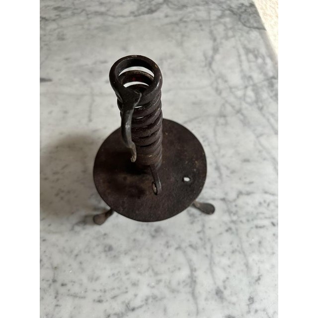 Metal 18th Century Alpine Iron Spiral Candleholder, 1730s For Sale - Image 7 of 17