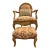 Vintage Louis XV Style Bergère Chair With Custom Matching Floral Pillow For Sale