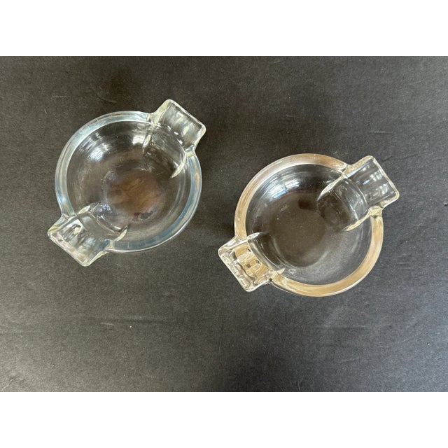Art Deco Art Deco Glass Ashtrays Set of 2 For Sale - Image 3 of 11