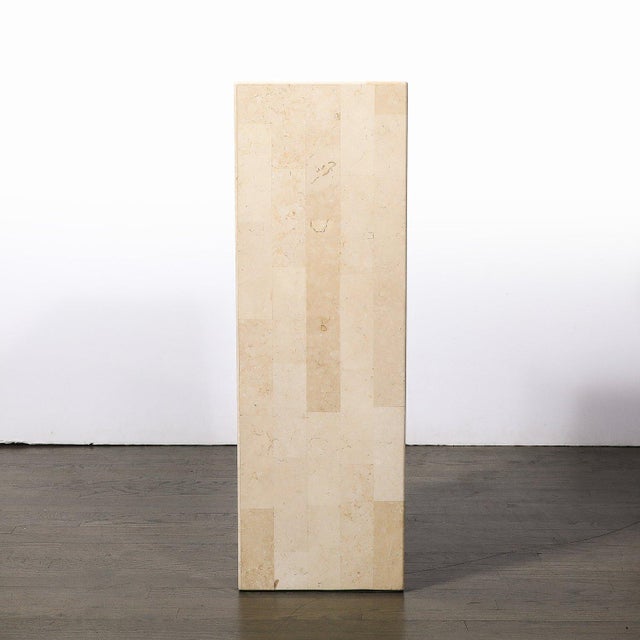 This minimal and elegant Mid-Century Modernist Tessellated Stone Pedestal is by Maitland Smith and originates from the...