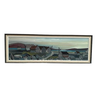 Bo Sjöberg, Coastal Village, 1960s, Oil on Canvas, Framed For Sale