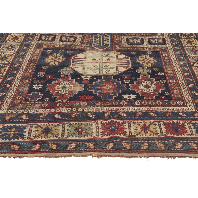 Late 19th Century Caucasian Kuba Rug, 04'00 X 06'05 For Sale - Image 4 of 10