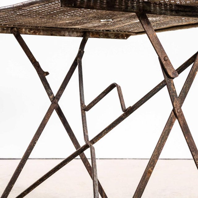 French Table with Perforated Top in the style of Mathieu Matégot, 1960s For Sale - Image 4 of 8