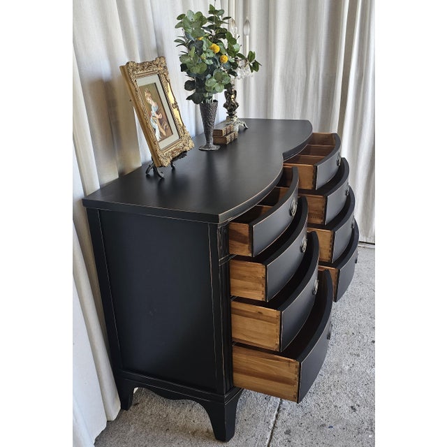 Vintage Black Dresser, Drexel, 1950's For Sale - Image 9 of 16