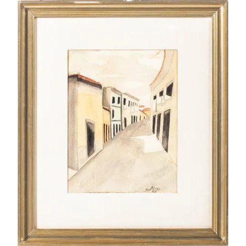 Alves, Landscape, 20th Century, Watercolor For Sale