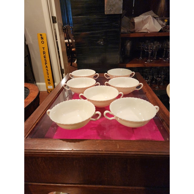 Seven Lenox Gadroon Pattern Soup Bowls For Sale - Image 4 of 6
