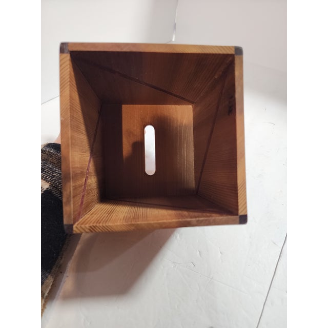 1970s Teak Signed Mid Entury Modern Tissue Box With Inlay For Sale - Image 5 of 6