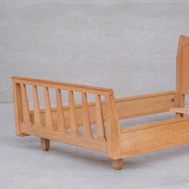 Mid-Century French Oak Single Bed by Guillerme et Chambron For Sale - Image 10 of 12