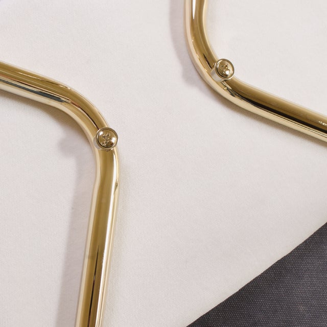 Saarinen Executive Arm Chairs in Crème Velvet, Gold Edition For Sale - Image 9 of 10