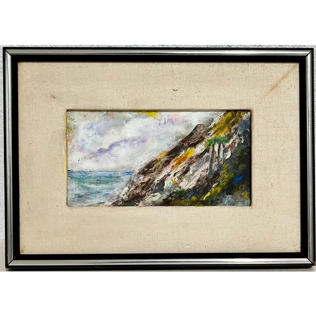 J. James Akston Mountain Landscape by ocean Acrylic on Board Frame: 11.5 x 16. Image: 5 X 9.5 Joseph James Akston was a...