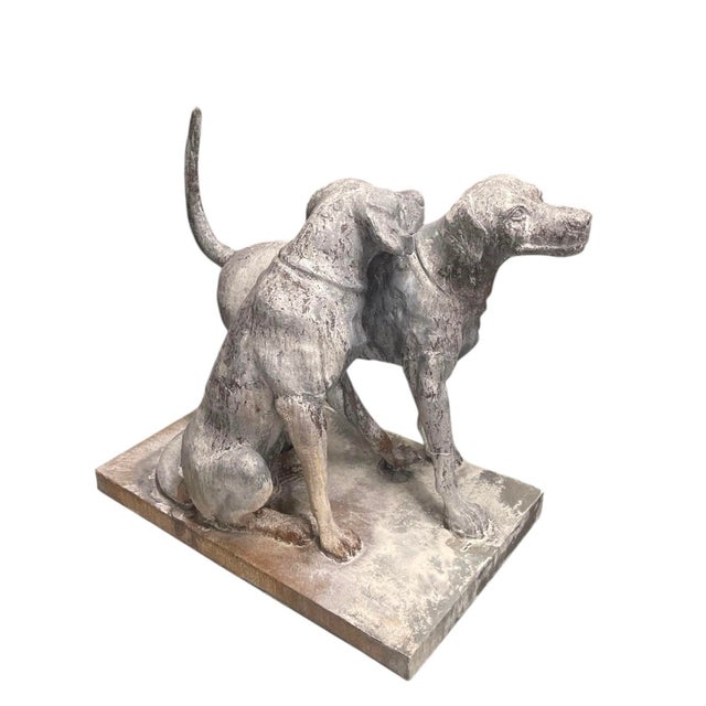 Large Vintage French-Style Cast Iron "Snuggling Dogs" Garden Statue For Sale In West Palm - Image 6 of 12