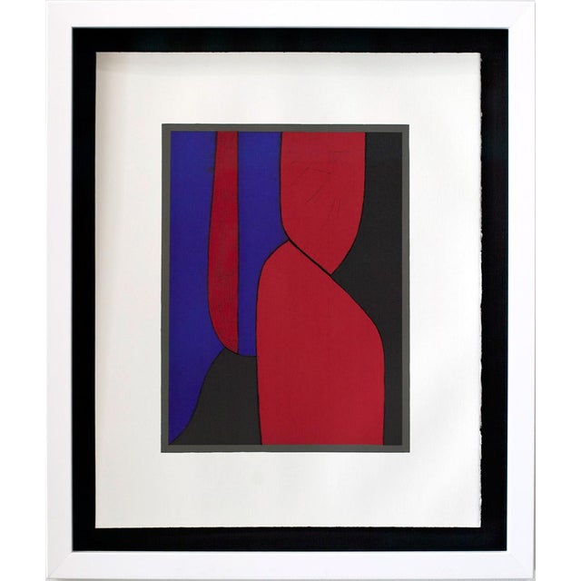 1970s Abstract Victor Vasarely Original Lithograph - Limited Ed. On Rives W/Frame For Sale - Image 10 of 10