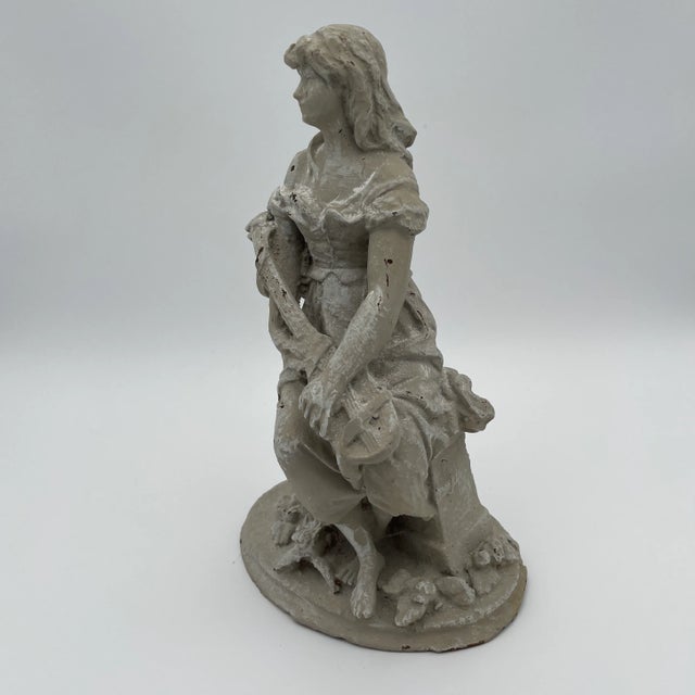 Late 19th Century Painted French Cast Iron Statue For Sale - Image 6 of 6