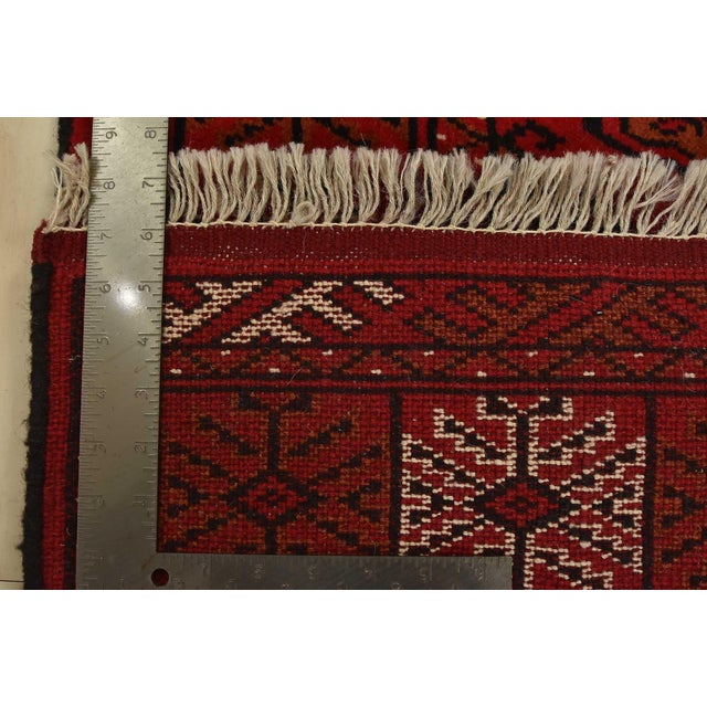 Turkmen Runner 2’5” X 9’6” Red Wool Vintage Tribal Hand-Knotted Oriental Rug For Sale - Image 12 of 12
