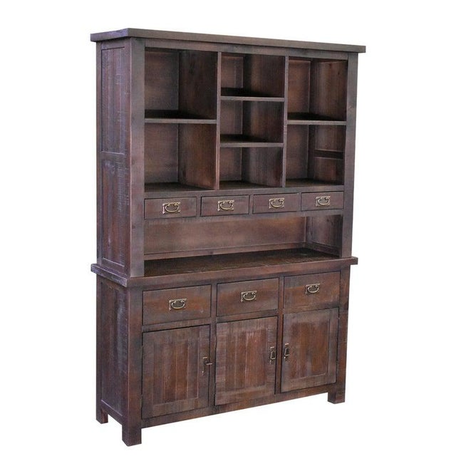 Crafters and Weavers Barlow Rustic Sideboard With Hutch For Sale - Image 9 of 9