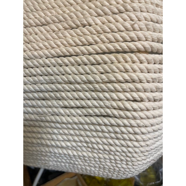 Contemporary Custom Hanging Light Fixture Cotton Rope Pumpkin Shape Small For Sale - Image 3 of 3