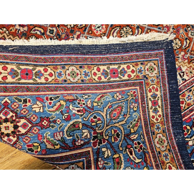 Vintage Persian Tabriz Mahi Rug, Wool Pile, Herati Design, 1950s For Sale - Image 11 of 12