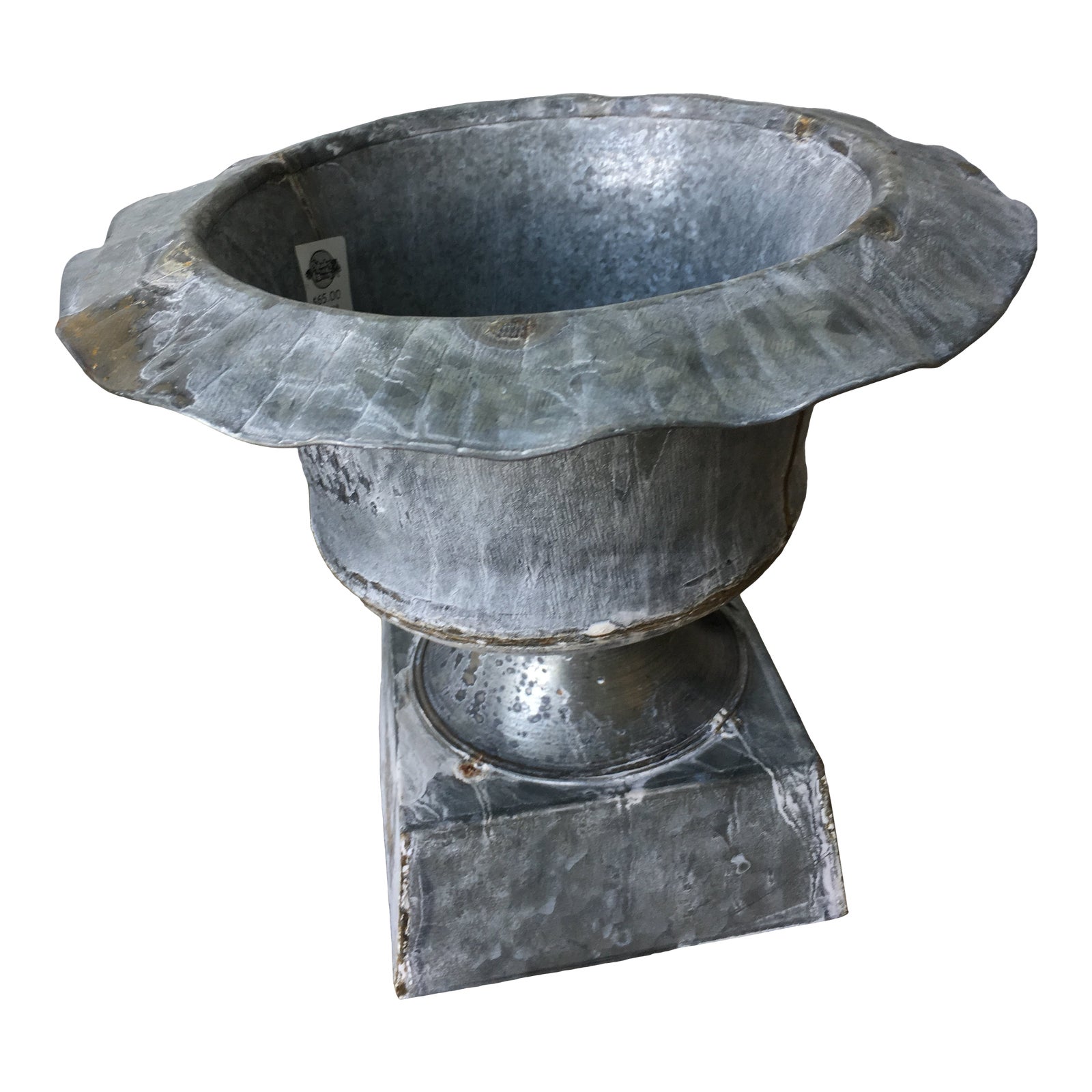 Rustic Galvanized Urn Planter Chairish