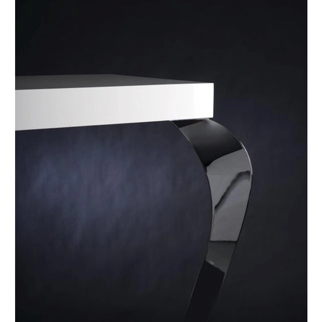 High Wood and Steel Luigi Console Table With 2 Legs by VGnewtrend, in New conditions. Designed from 2000