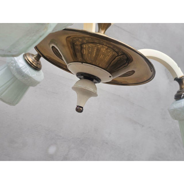 Brass and Glass Chandelier from Cichoń Lighting, 1960s For Sale - Image 3 of 9