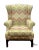 Vintage Southwestern Style Ikat Print Wingback Accent Chair For Sale - Image 10 of 13