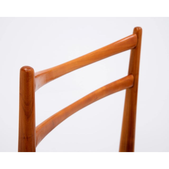 Lübke Lubke Germany Mid Century Cherry Dining Side Chairs Original Fabric - a Pair For Sale - Image 9 of 13