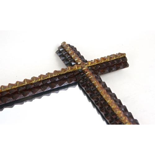 Rustic Tramp Art Handcarved Wall Mirror, Austria, 1880s For Sale - Image 10 of 18