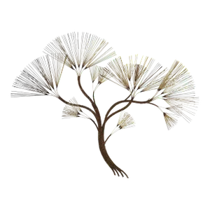 67" Wide Wire Cypress Tree Wall Sculpture Attributed to Curtis Jere