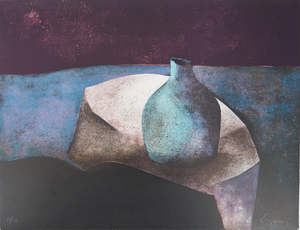 Claude Gaveau, Still Life with Blue Vase, Lithograph