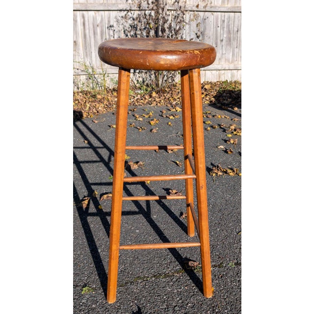 19th Century American Windsor Style Tall Stool or Pedestal Stand For Sale - Image 10 of 15