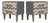Wooden Bedside Tables with Grey Optical Murano Glass from Justfurnituress SRL, Set of 2 For Sale