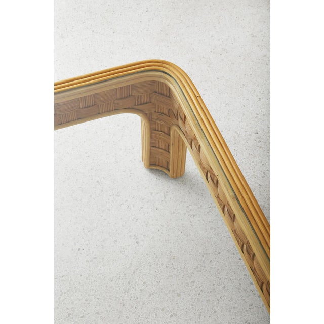 Wood Late 20th Century Woven Reed Coffee Table For Sale - Image 7 of 9