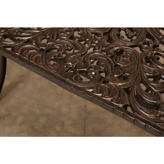Metal Castelle Cast Aluminum Outdoor Dining Table With Six Chairs Patio Set For Sale - Image 7 of 18