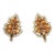 Vintage 1950s Signed Kramer Faux-Citrine Leaf Clip Earrings - 2 Pieces For Sale